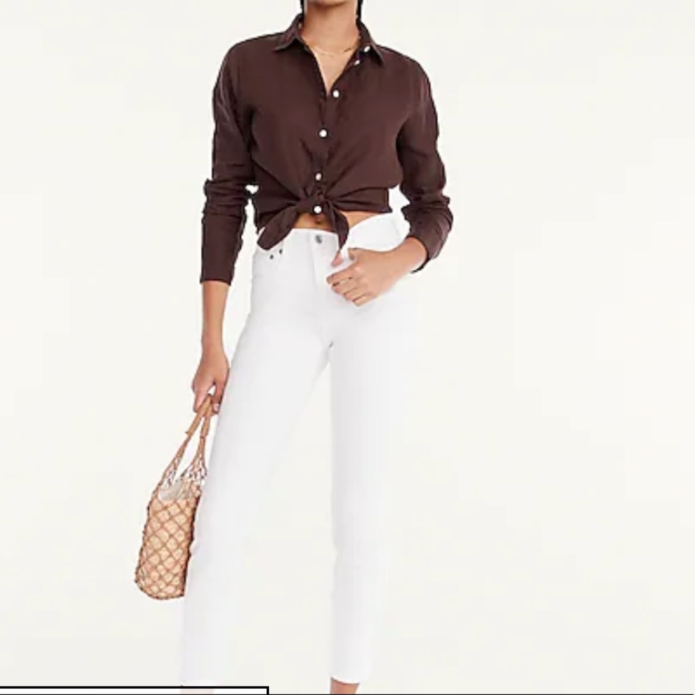 J Crew 9” mid-rise toothpick Jean in white - size 26